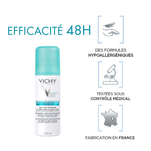 VICHY DÉODORANT AÉROSOL 48H Anti Transpirant Anti-Traces - 125ml