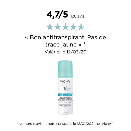 VICHY DÉODORANT AÉROSOL 48H Anti Transpirant Anti-Traces - 125ml
