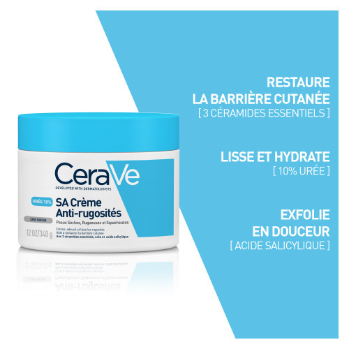 CERAVE Crème SA Anti-rugosités peaux sèches et rugueuses - 340g