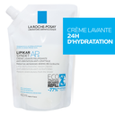 LA ROCHE POSAY LIPIKAR Duo Crème Lavante Relipidante Anti-irritations + Éco-Recharge - Lot de 2x400ml