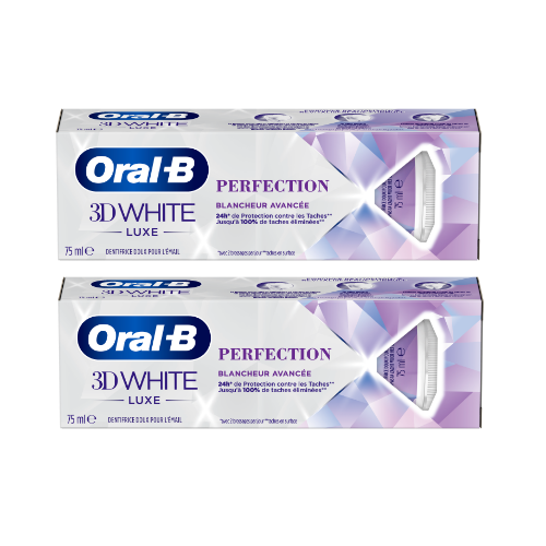 ORAL-B DENTIFRICE 3D WHITE LUXE Perfection Blancheur Avancée - Lot de 2x75ml