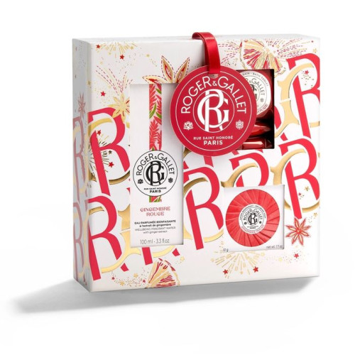 ROGER GALLET COFFRET GINGEMBRE ROUGE Eau Parfumée Savon Galet de Bain