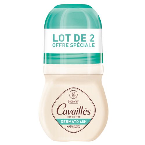 CAVAILLÈS DÉODORANT DERMATO ROLL-ON 48h - Lot de 2x50ml