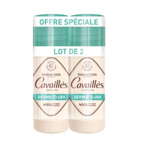 CAVAILLÈS DÉODORANT DERMATO STICK 48h - Lot de 2x40ml