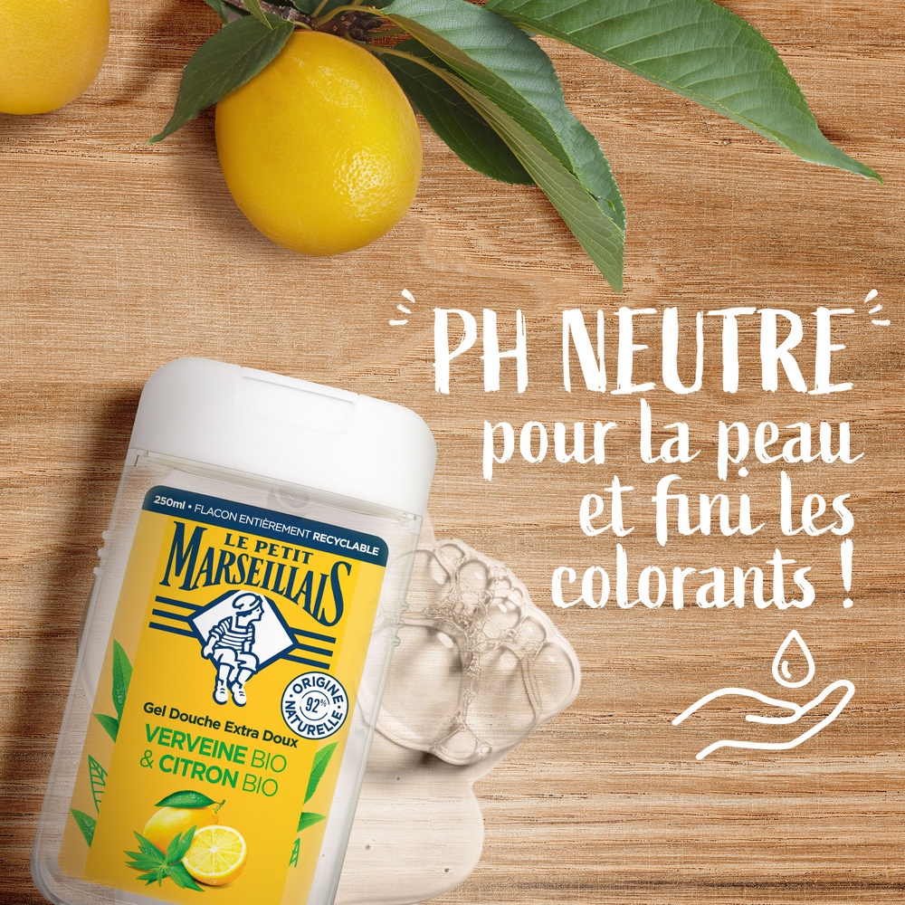 
LE PETIT MARSEILLAIS  DOUCHE EXTRA DOUXVERVEINE BIO & CITRON BIO 250 ml