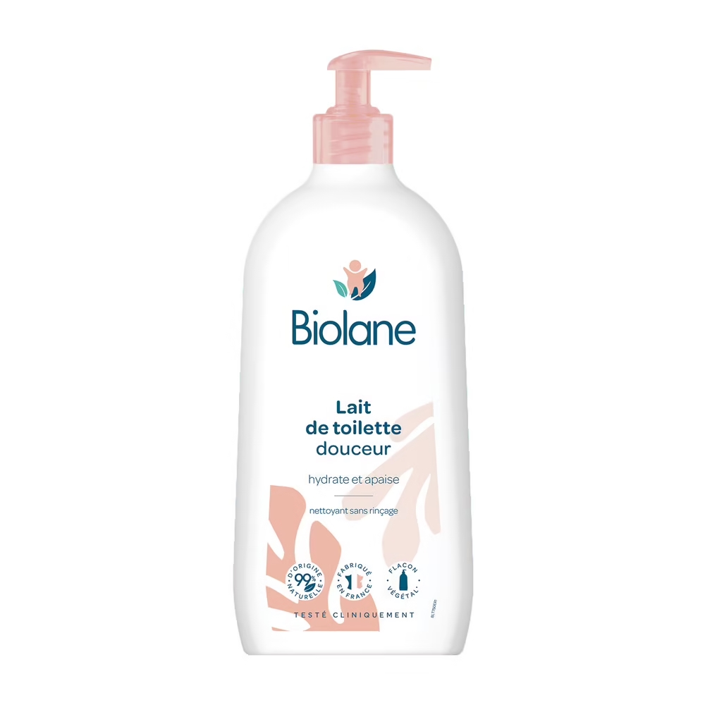 Biolane - Lait de toilette - Bébé - Nettoie Visage, Corps et Siège - 750ml