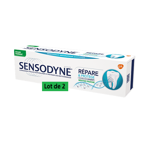 SENSODYNE DENTIFRICE Répare & Protège Menthe Fraîche Lot de 2x75ml