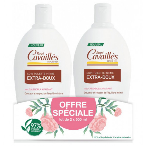 ROGÉ CAVAILLÈS SOIN TOILETTE INTIME Extra-Doux Lot de 2 x 500 ml 