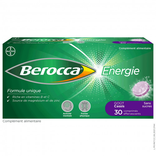 BEROCCA Energie Cassis - 30 Comprimés Effervescents