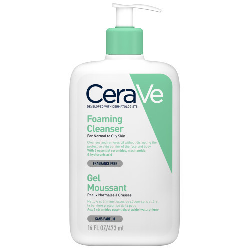 CERAVE Gel Moussant visage peaux normales à grasses - 473ml