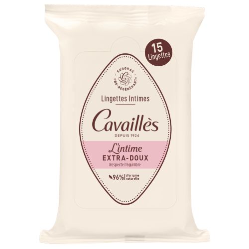 CAVAILLÈS LINGETTES INTIMES Extra-Doux - 15 Lingettes