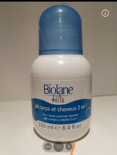 BIOLANE GEL CORPS ET CHEVEUX 2 EN 1 250 ml