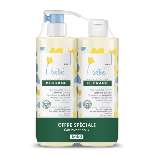 KLORANE BÉBÉ Gel Lavant Doux - Lot de 2x500ML