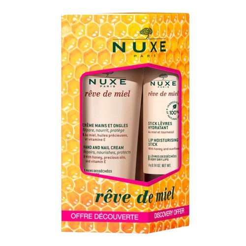 NUXE RÊVE DE MIEL Duo Découverte Stick à Lèvres et Crèmes Mains et Ongles - 4g et 30ml