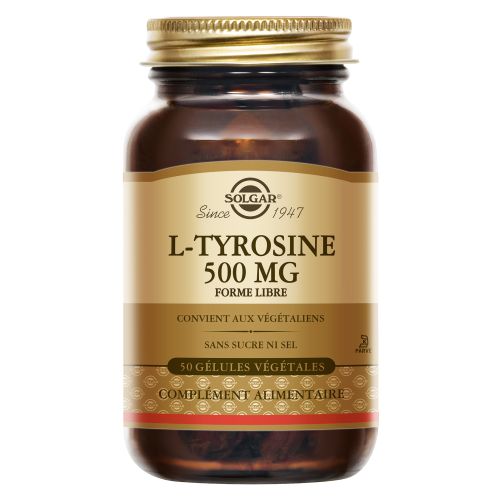 SOLGAR L-TYROSINE 500mg - 50 Gélules Végétales